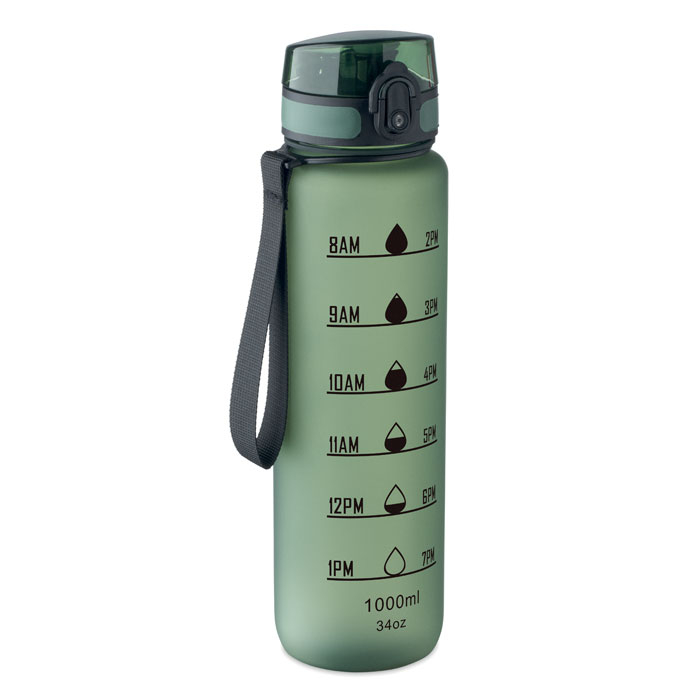 Bouteille de sport RPET 1L promotionnelle Isforden Mark Vert foncé